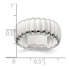 Sterling Silver Polished 8.5mm Ridge Pattern Ring - 3