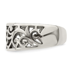 Sterling Silver Antiqued Floral Toe Ring - 3