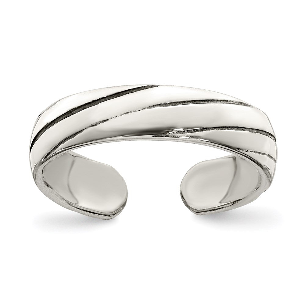 Sterling Silver Antiqued Toe Ring - 6