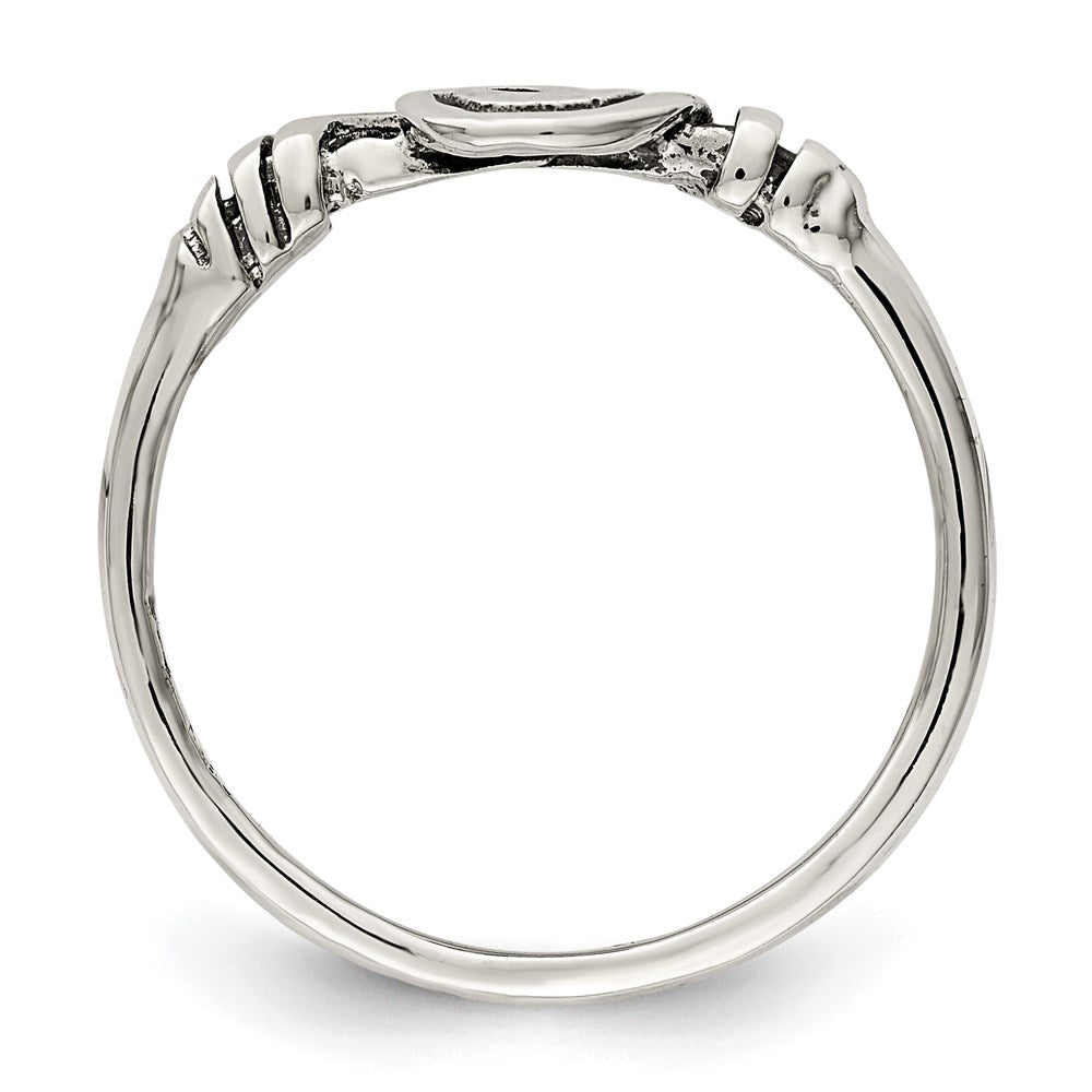 Sterling Silver Antiqued Swirl Ring - 2