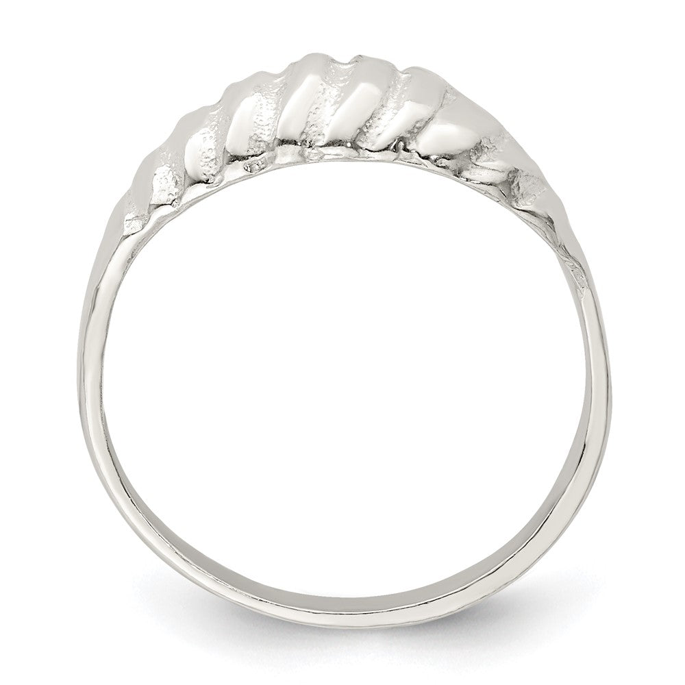 Sterling Silver Diamond-cut Domed Ring - 3