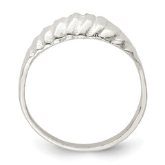 Sterling Silver Diamond-cut Domed Ring - 3