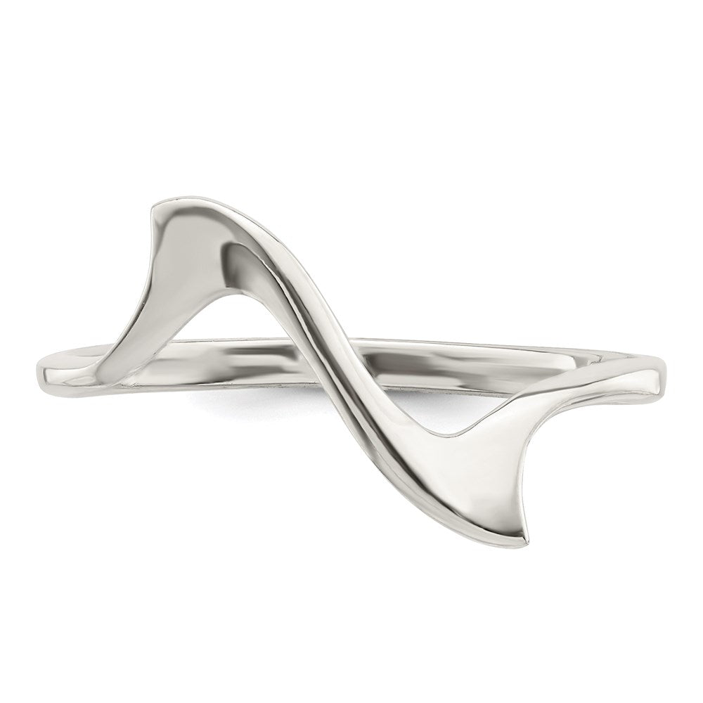 Sterling Silver Solid Wavy Ring - 2