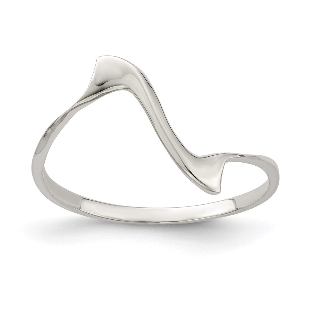 Sterling Silver Solid Wavy Ring - 2