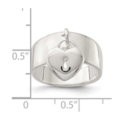 Sterling Silver Dangle Lock Ring - 2