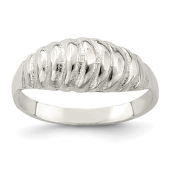 Sterling Silver Diamond-cut Domed Ring - 3