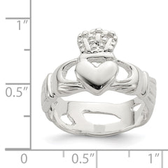 Sterling Silver Solid Claddagh Ring - 12