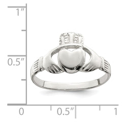 Sterling Silver Solid Claddagh Ring - 6