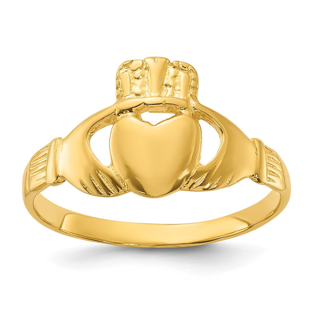 Sterling Silver Gold-tone Polished Claddagh Ring - 3