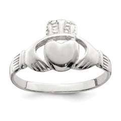 Sterling Silver Solid Claddagh Ring - 6