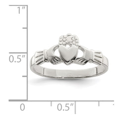 Sterling Silver Solid Claddagh Ring - 10