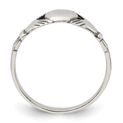 Sterling Silver Antiqued Claddagh Ring - 8