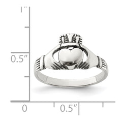Sterling Silver Antiqued Claddagh Ring - 8