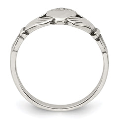 Sterling Silver Antiqued Claddagh Ring - 3