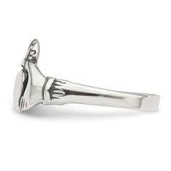 Sterling Silver Antiqued Claddagh Ring - 10
