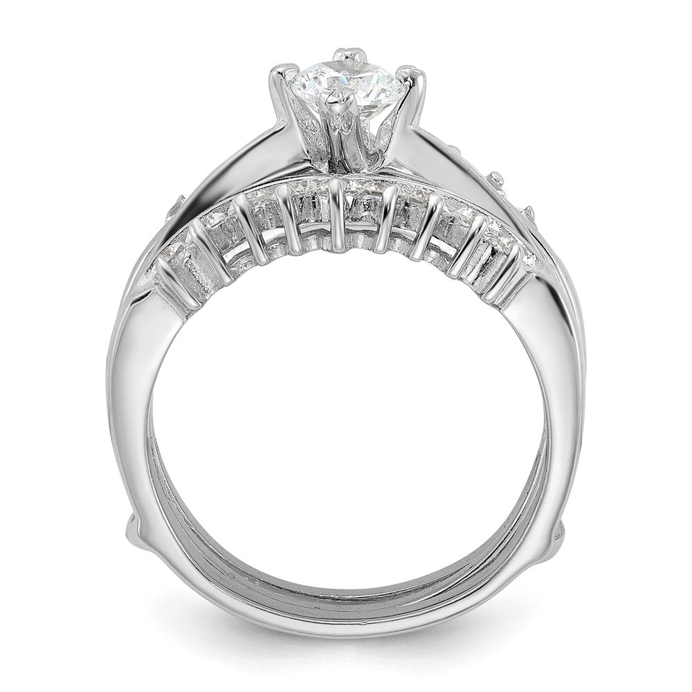 Sterling Silver Rhodium-plated CZ Ring Set - 5