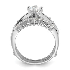 Sterling Silver Rhodium-plated CZ Ring Set - 3