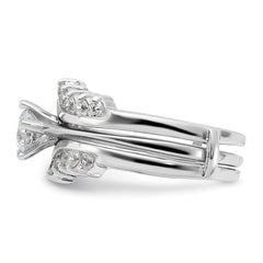 Sterling Silver Rhodium-plated CZ Ring Set - 3