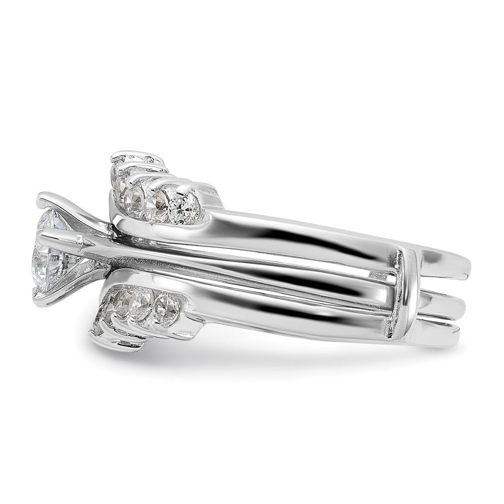 Sterling Silver Rhodium-plated CZ Ring Set - 5