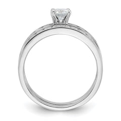 Sterling Silver Rhodium-plated CZ Ring Set - 4