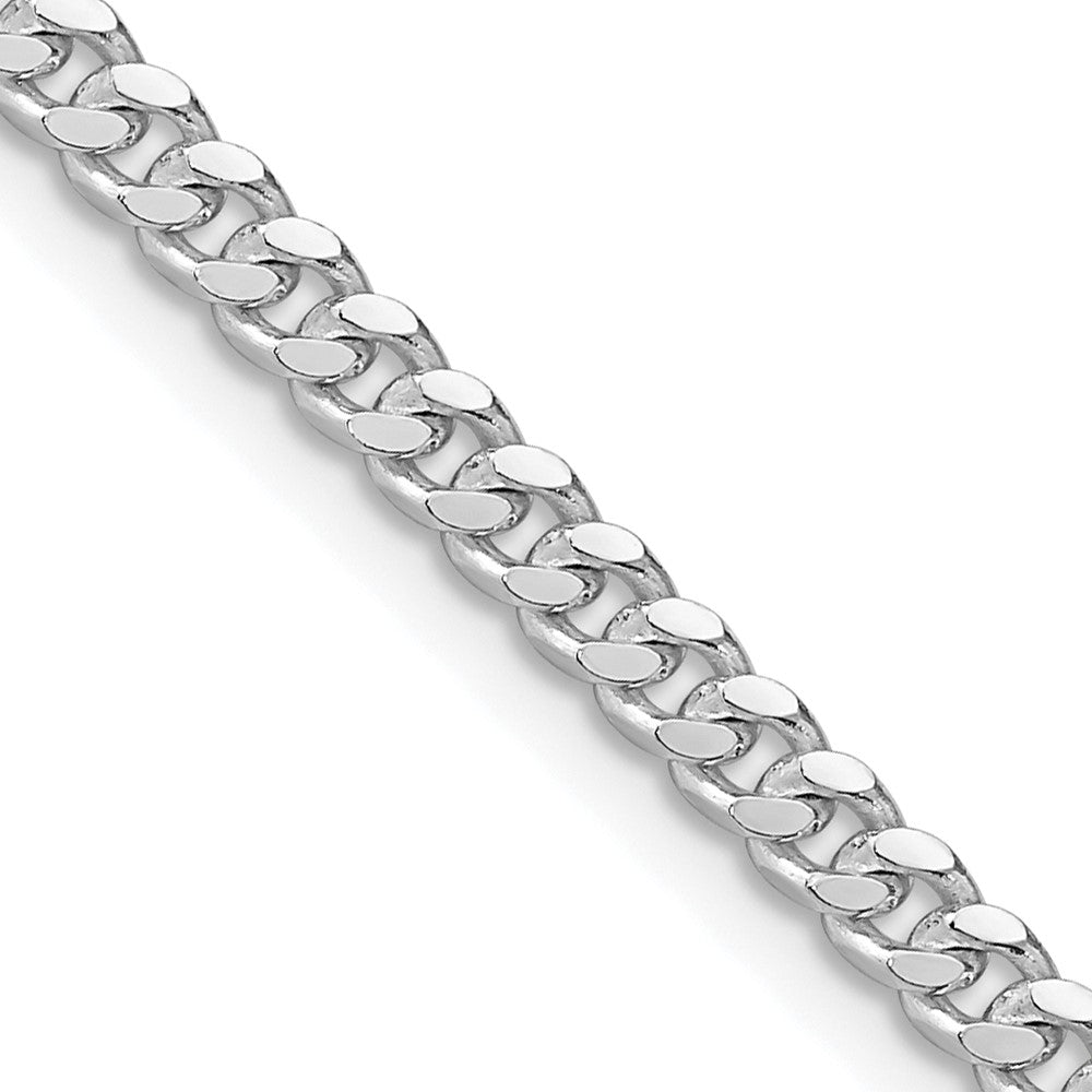 Sterling Silver Rhodium-plated 3.25mm Domed Curb Chain - 6