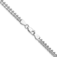 Sterling Silver 4mm Domed w/ Side D/C Curb Chain - 8
