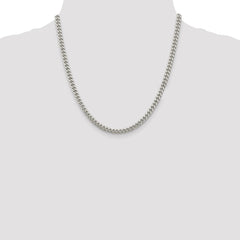 Sterling Silver 5mm Domed w/ Side D/C Curb Chain - 5