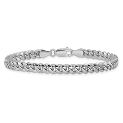 Sterling Silver Rhodium-plated 5mm Domed w/ Side D/C Curb Chain - 7