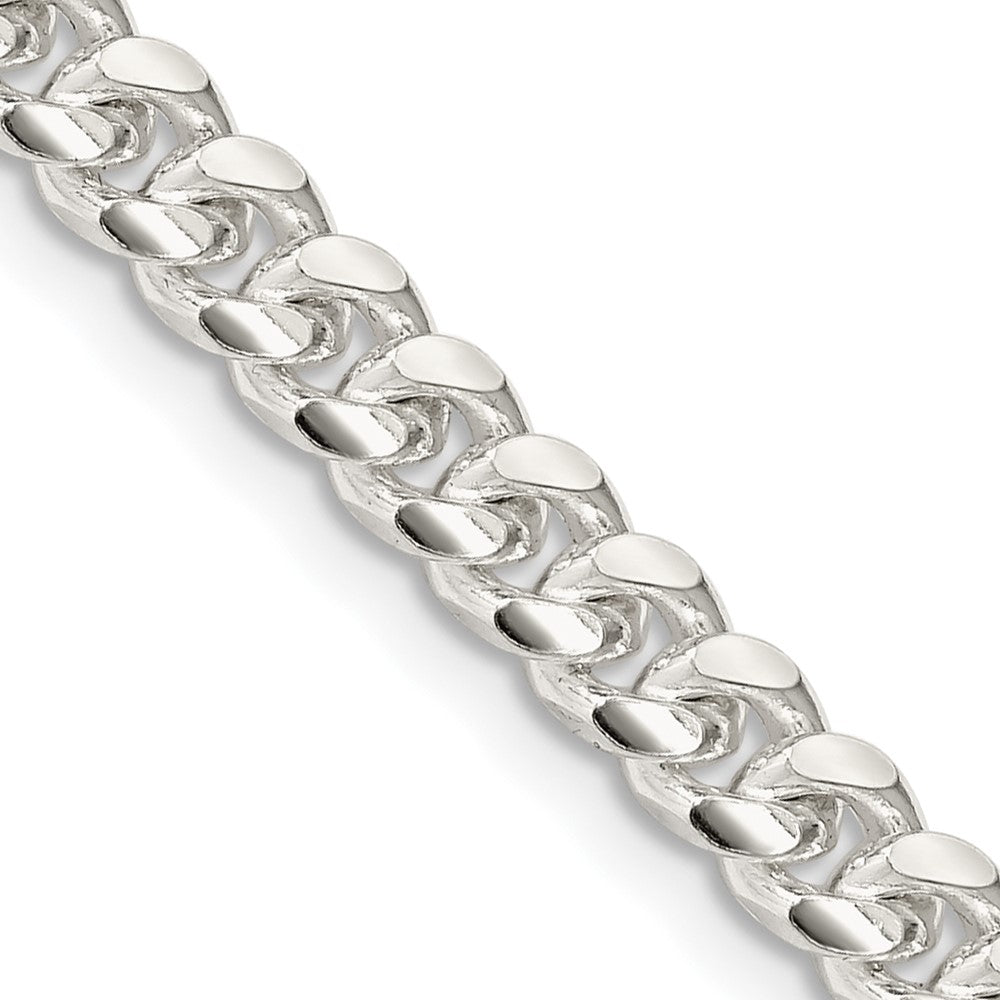 Sterling Silver 5mm Domed w/ Side D/C Curb Chain - 8