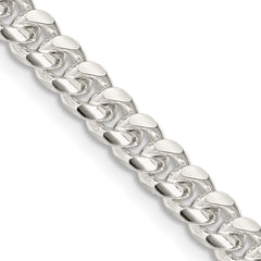 Sterling Silver 5mm Domed w/ Side D/C Curb Chain - 8