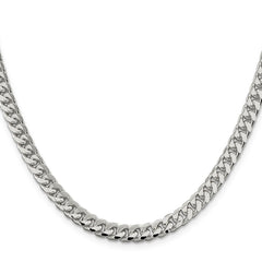 Sterling Silver 6mm Domed w/ Side D/C Curb Chain - 8