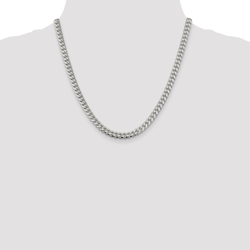 Sterling Silver 6mm Domed w/ Side D/C Curb Chain