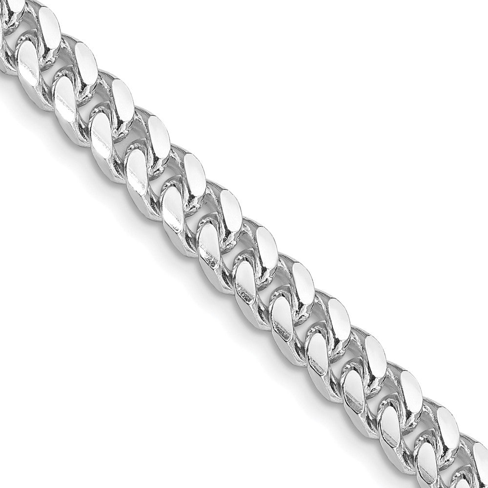 Sterling Silver Rhodium-plated 6mm Domed w/ Side D/C Curb Chain - 6