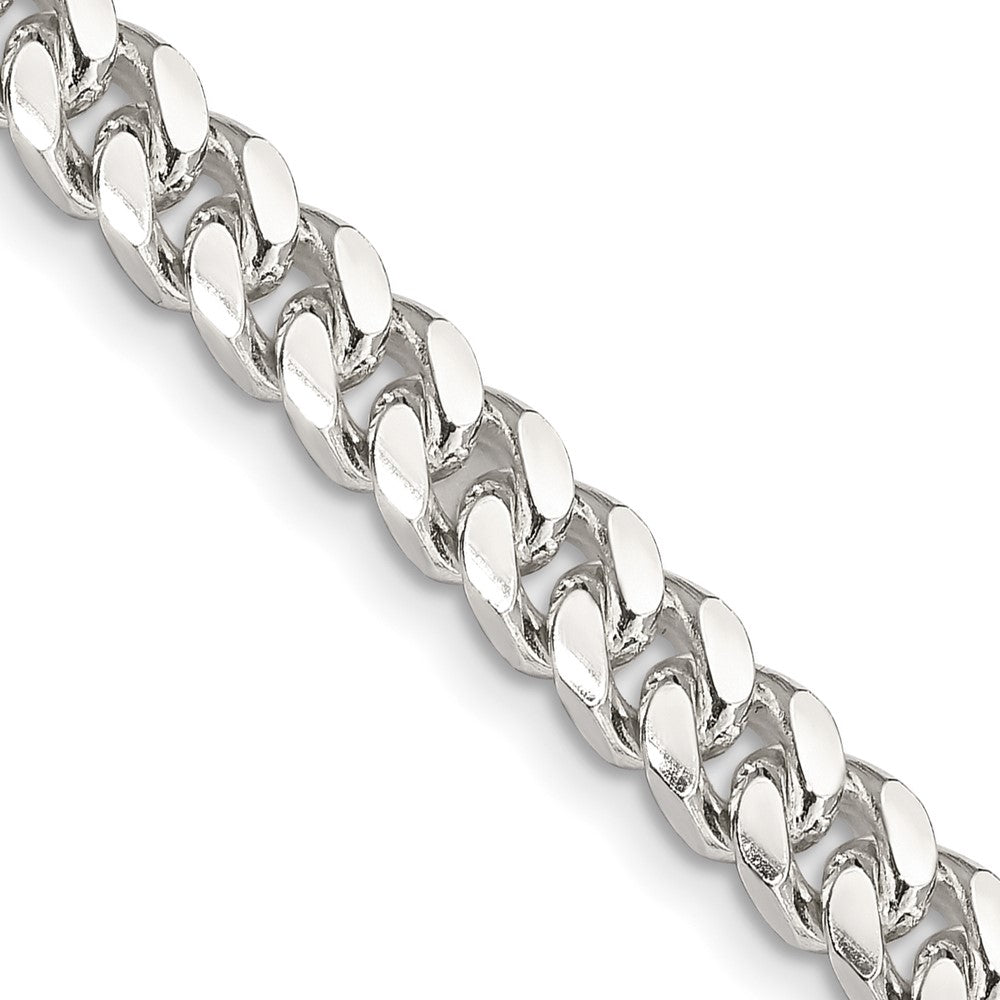 Sterling Silver 6mm Domed w/ Side D/C Curb Chain - 8