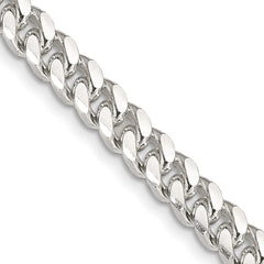 Sterling Silver 6mm Domed w/ Side D/C Curb Chain - 8