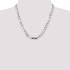 Sterling Silver 7mm Domed w/ Side D/C Curb Chain - 7