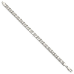 Sterling Silver 7mm Domed w/ Side D/C Curb Chain - 4
