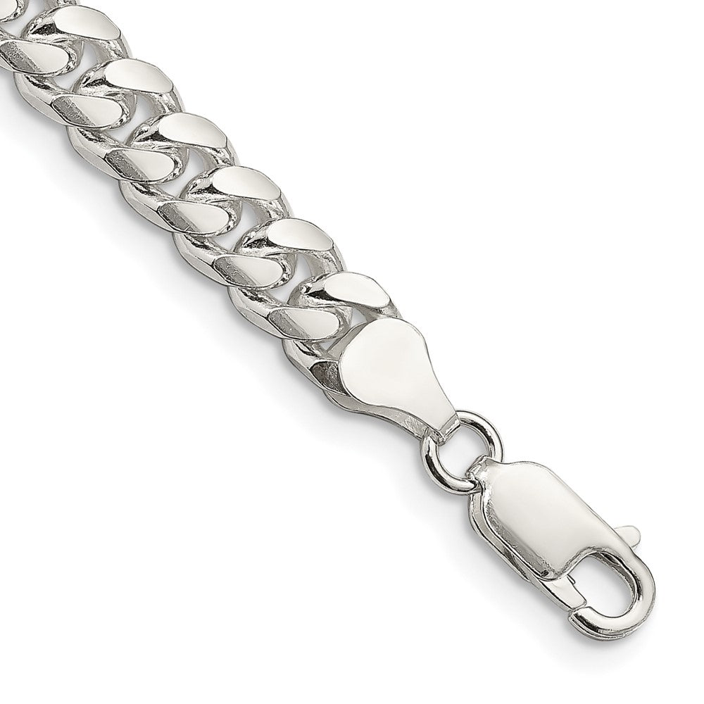 Sterling Silver 7mm Domed w/ Side D/C Curb Chain - 4