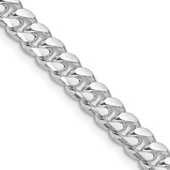 Sterling Silver Rhodium-plated 7mm Domed w/ Side D/C Curb Chain - 6