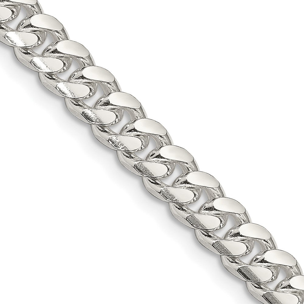 Sterling Silver 7mm Domed w/ Side D/C Curb Chain - 7