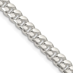Sterling Silver 7mm Domed w/ Side D/C Curb Chain - 7
