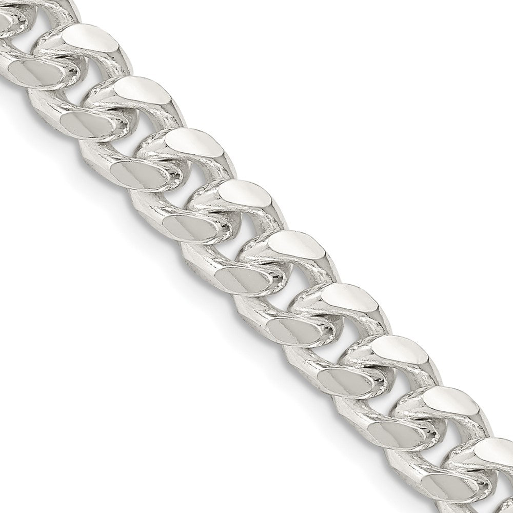 Sterling Silver 7.35mm Domed w/ Side D/C Curb Chain - 6