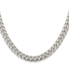 Sterling Silver 8.5mm Domed w/ Side D/C Curb Chain - 6