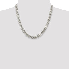 Sterling Silver 8.5mm Domed w/ Side D/C Curb Chain - 6
