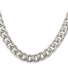 Sterling Silver 10.5mm Domed w/ Side D/C Curb Chain - 5