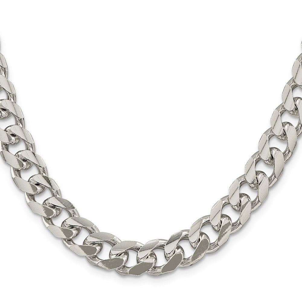 Sterling Silver 10.5mm Domed w/ Side D/C Curb Chain