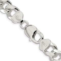Sterling Silver 10.5mm Domed w/ Side D/C Curb Chain - 5