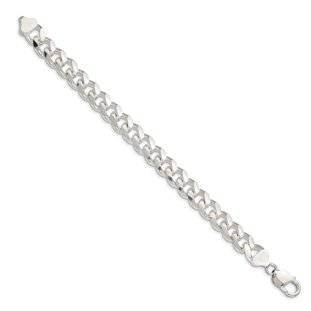 Sterling Silver 10.5mm Domed w/ Side D/C Curb Chain - 7