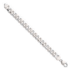 Sterling Silver 10.5mm Domed w/ Side D/C Curb Chain - 7