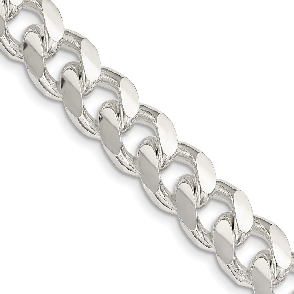 Sterling Silver 10.5mm Domed w/ Side D/C Curb Chain - 5